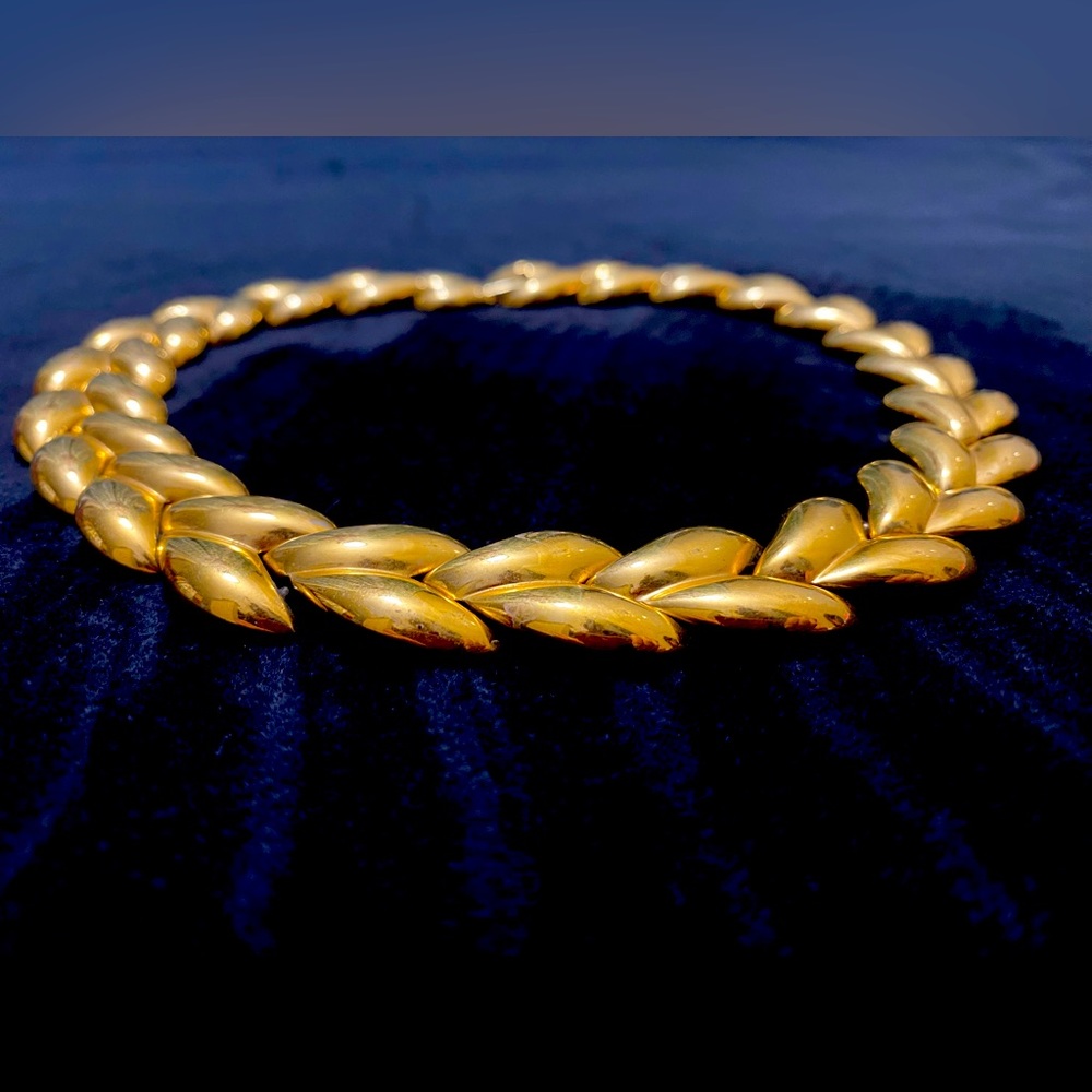 Vintage - Napier - Chunky Gold Link Choker Necklace